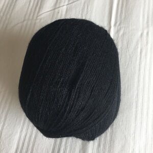 Black cashmere roll for knitting and crochet